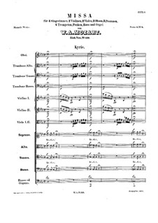 Mass No.4 in C Minor (Missa solemnis), K.139: Mass No.4 in C Minor (Missa solemnis) by Wolfgang Amadeus Mozart