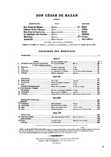 Don César de Bazan: Act I. Arrangement for voices and piano by Jules Massenet