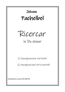 Ricercar in Do minor: Pachelbel - Ricercar in Do minor, 3C.EM 135 by Johann Pachelbel