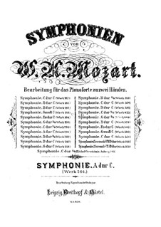 Symphony No.29 in A Major, K.201: Arrangement for piano by Wolfgang Amadeus Mozart
