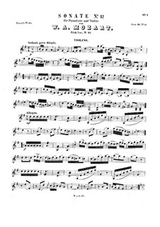 Sonata for Violin and Piano No.12 in G Major, K.27: Solo part by Wolfgang Amadeus Mozart