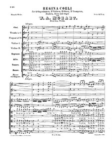 Regina Coeli, K.276: For soloists, choir and orchestra by Wolfgang Amadeus Mozart