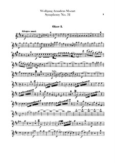 Symphony No.31 in D Major 'Paris', K.297: Oboes parts by Wolfgang Amadeus Mozart