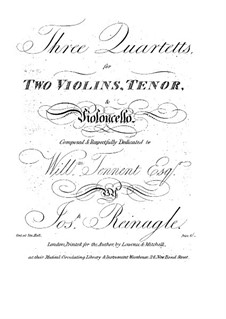 Three String Quartets: Parts by Joseph Reinagle