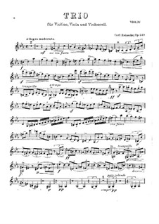 String Trio in C Minor, Op.249: Parts by Carl Reinecke