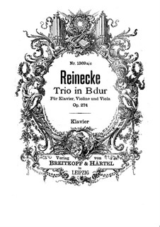 Trio for Clarinet (or Violin), French Horn (or Viola) and Piano, Op.274: Full score by Carl Reinecke