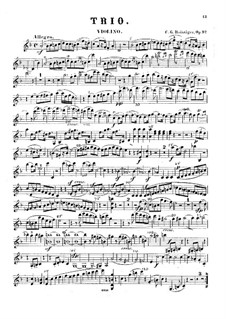 Piano Trio No.8, Op.97: Parts by Carl Gottlieb Reissiger