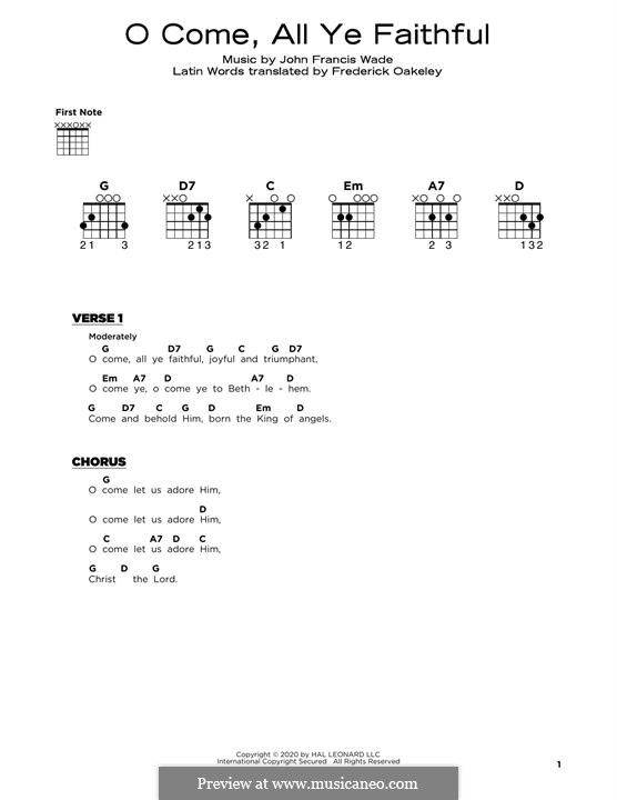 Instrumental version (Printable scores): For guitar by John Francis Wade
