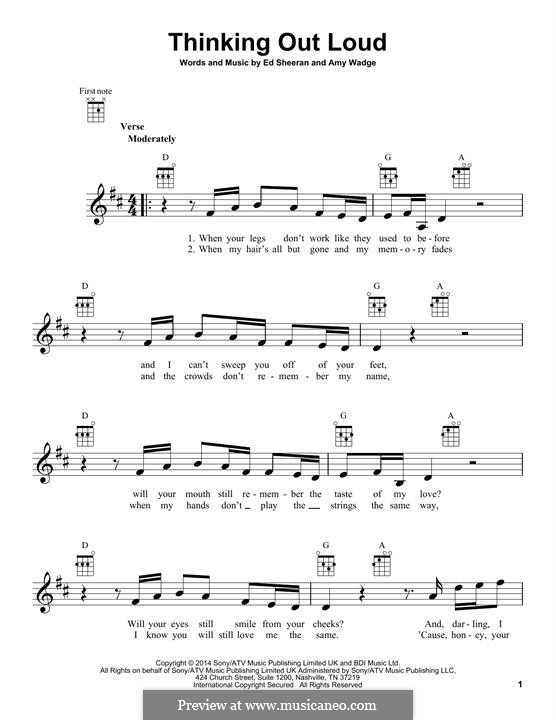 Thinking Out Loud: For ukulele by Ed Sheeran, Amy Wadge