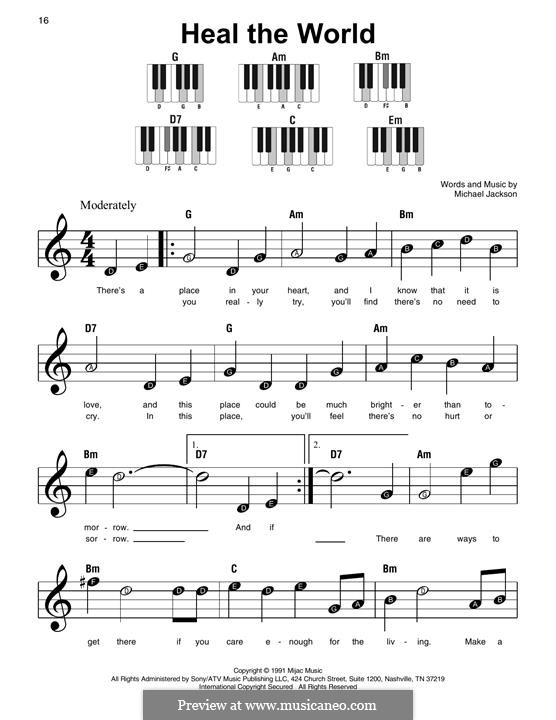 Heal the World: For easy piano by Michael Jackson