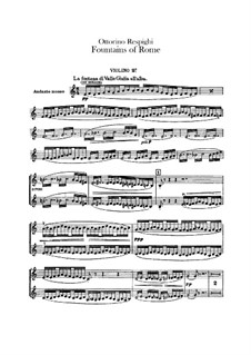 Fontane di Roma (Fountains of Rome): Violin II part by Ottorino Respighi