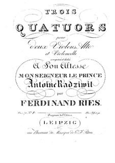 Three String Quartets, Op.70: Quartet No.1 in F Major by Ferdinand Ries