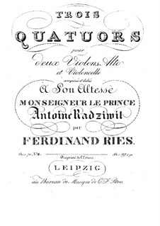 Three String Quartets, Op.70: Quartet No.2 in G Major by Ferdinand Ries