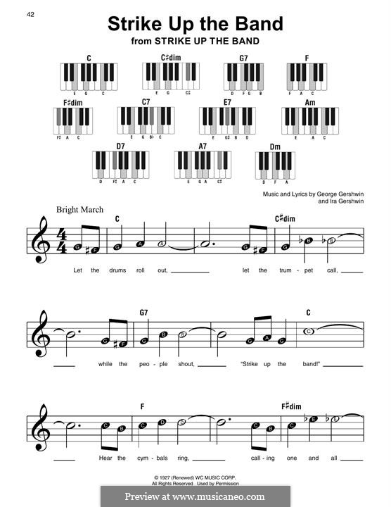 Strike Up the Band: For easy piano by George Gershwin