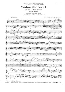 Violin Concerto No.1 in D Minor, Op.3: For violin and piano – solo part by Pierre Rode