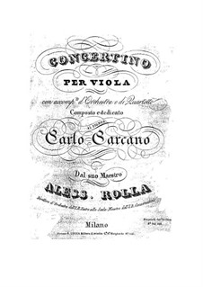 Concertino for Viola and Orchestra, BI 328: Viola solo part by Alessandro Rolla