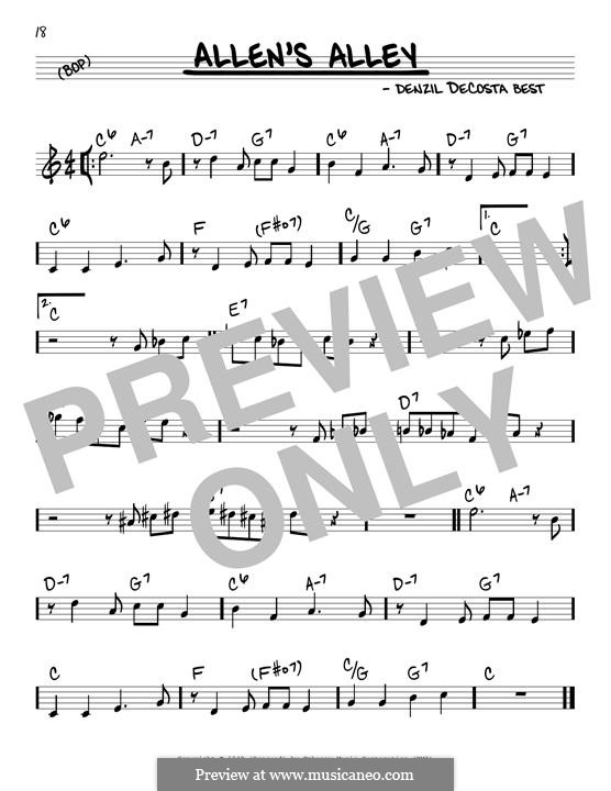 Allen's Alley: Melody line by Denzil De Costa Best