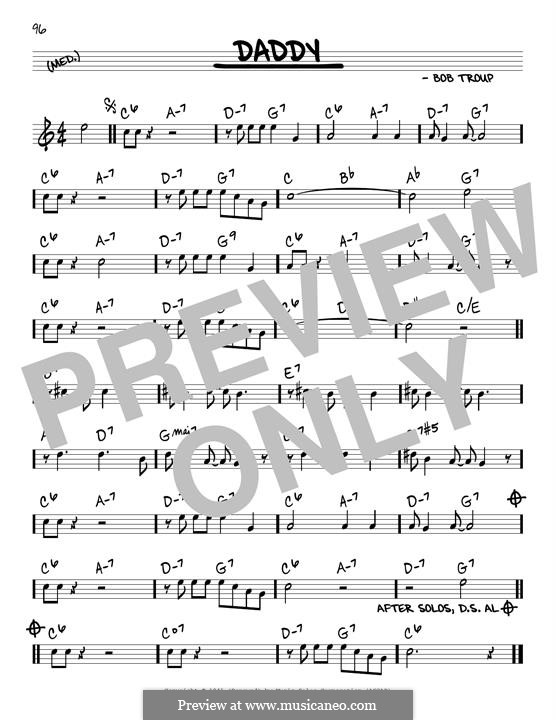 Daddy: Melody line by Bobby Troup