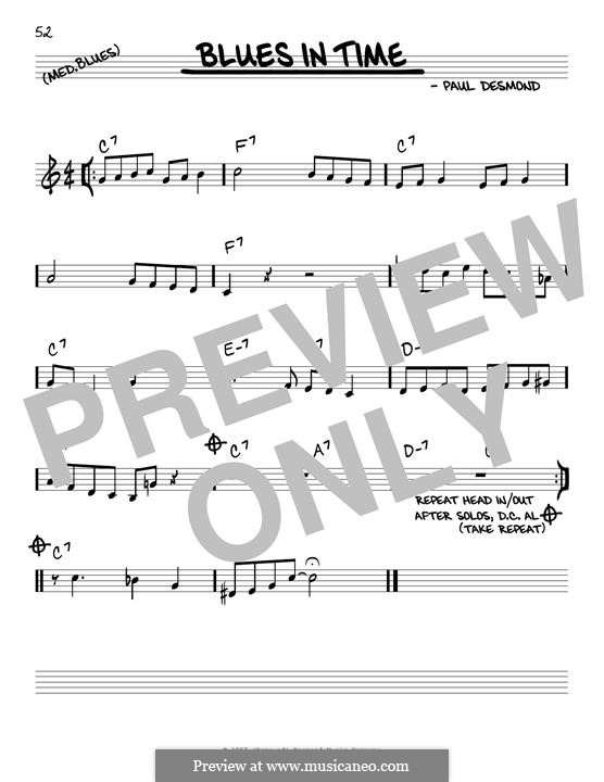 Blues In Time by P. Desmond - sheet music on MusicaNeo
