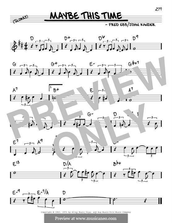 Maybe This Time (from Cabaret): Melody line by John Kander