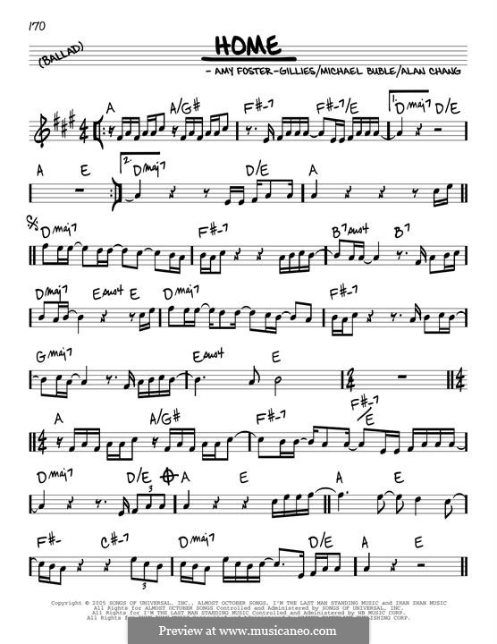 Home: Melody line by Alan Chang, Amy Foster-Gillies, Michael Bublé