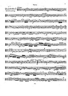 Three String Quartets, Op.1: Viola part by Bernhard Romberg