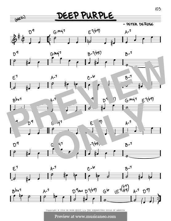 Deep Purple by P.d. Rose sheet music on MusicaNeo