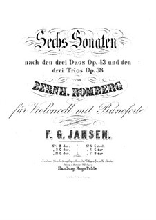 Three Sonatas for Cello and Piano, Op.38: Sonata No.1 – Solo part by Bernhard Romberg