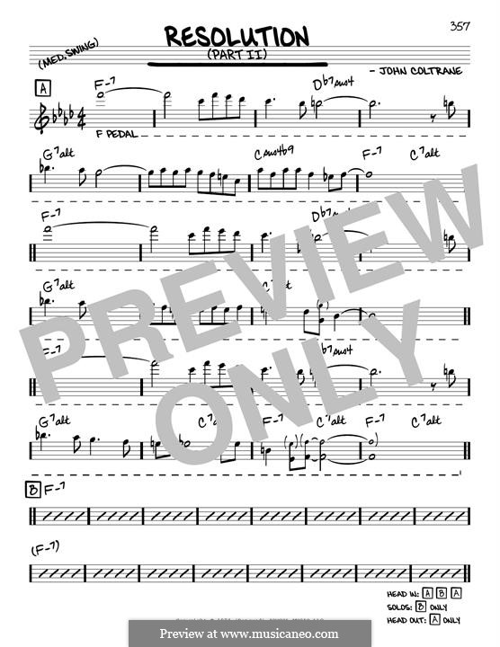 Resolution (Part II): Melody line by John Coltrane
