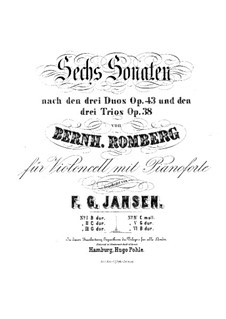 Three Sonatas for Cello and Basso Continuo, Op.43: Sonata No.2 for Cello and Piano – Cello Part by Bernhard Romberg