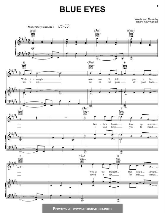 Blue Eyes by C. Brothers - sheet music on MusicaNeo