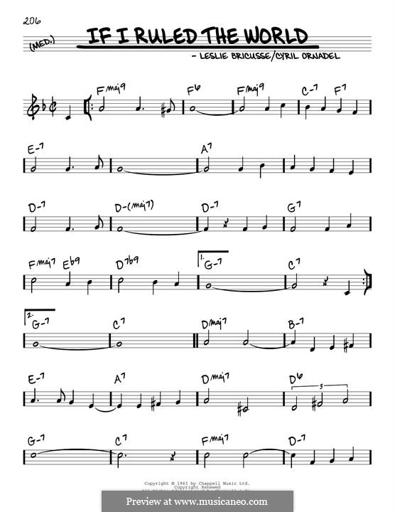 If I Ruled the World: Melody line by Cyril Ornadel