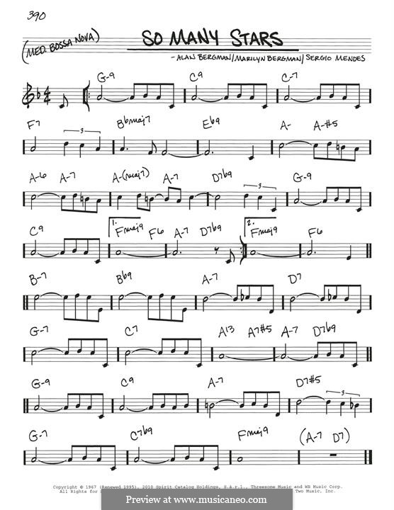 So Many Stars by A. Bergman, M. Bergman - sheet music on