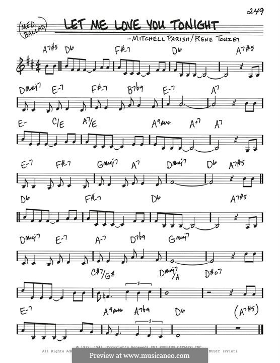 Let Me Love You Tonight By M Parish Sheet Music On MusicaNeo Let me love you tonight by m parish sheet music on musicaneo