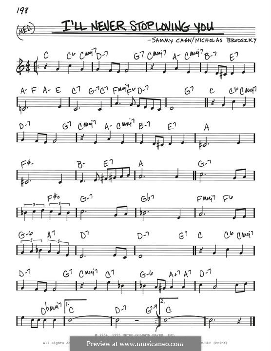 I'll Never Stop Loving You (Doris Day): Melody line by Nicholas Brodszky