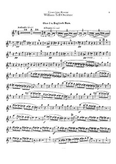 Overture: Oboes and cor anglais parts by Gioacchino Rossini