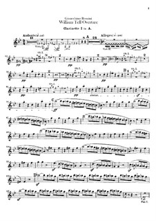 Overture: Clarinets parts by Gioacchino Rossini