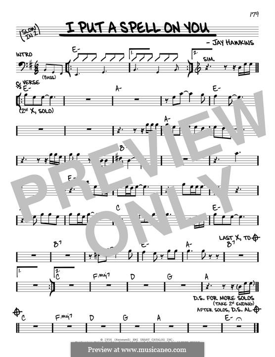 I Put a Spell on You (Creedence Clearwater Revival): Melody line by Jay Hawkins