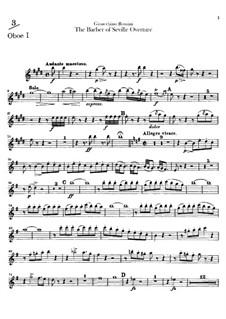 Overture: Oboes parts by Gioacchino Rossini