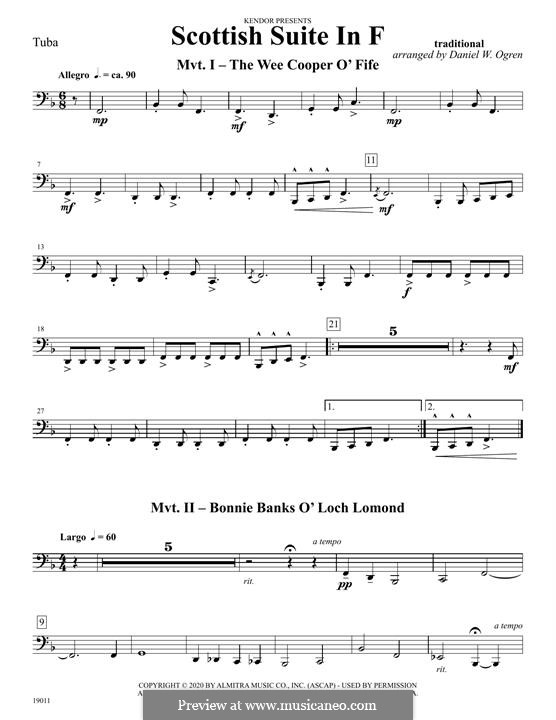 Scottish Suite In F: Tuba part by folklore