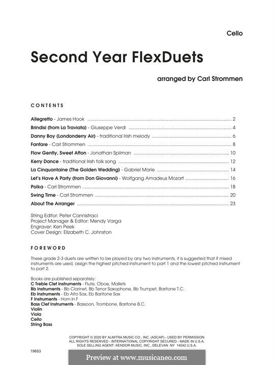 Second Year FlexDuets: Cello by James Hook