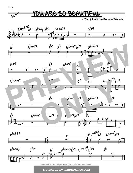 You Are So Beautiful (Joe Cocker): Melody line by Billy Preston, Bruce Fisher