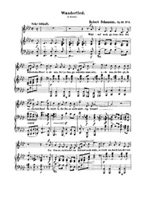 No.3 Wanderlied (Song of Travel): For voice and piano by Robert Schumann