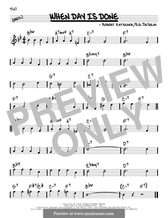 When Day Is Done By B G DeSylva Sheet Music On MusicaNeo When day is done by b g desylva sheet music on musicaneo