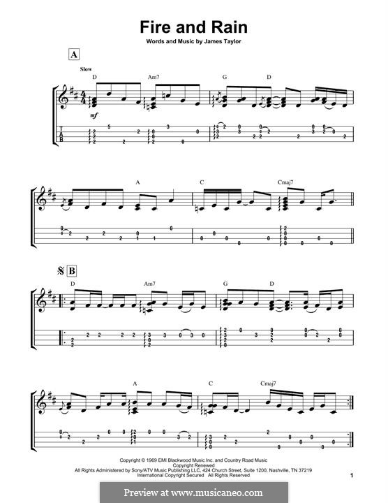 Fire and Rain: For ukulele by James Taylor