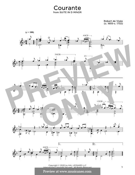 Courante by R.d. Visée sheet music on MusicaNeo