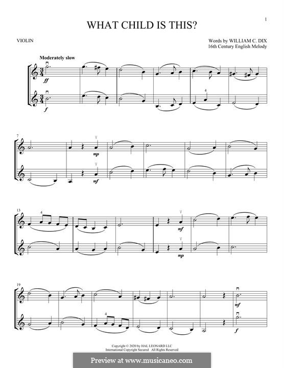 Two instruments version: For two violins by folklore