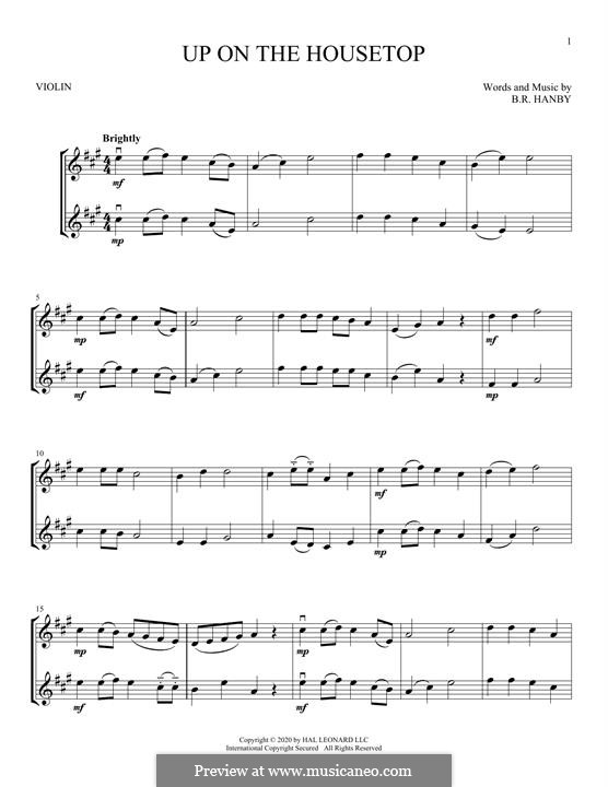 Up on the Housetop (from Disneyland's Haunted Mansion Holiday): For two violins by folklore