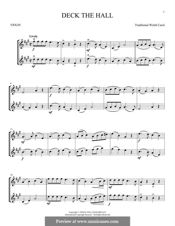 Two instruments version: For two violins by folklore