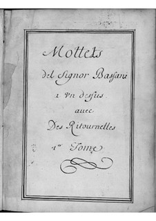 Motets for Voice, Two Violins and Basso Continuo: Volume I by Giovanni Battista Bassani